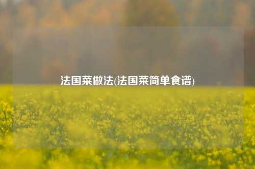 法国菜做法(法国菜简单食谱)