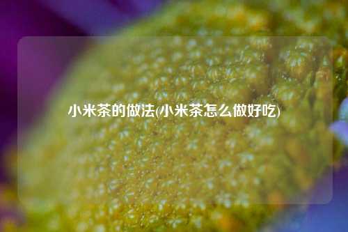 小米茶的做法(小米茶怎么做好吃)
