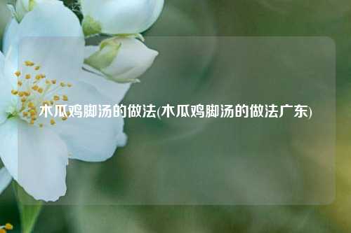 木瓜鸡脚汤的做法(木瓜鸡脚汤的做法广东)
